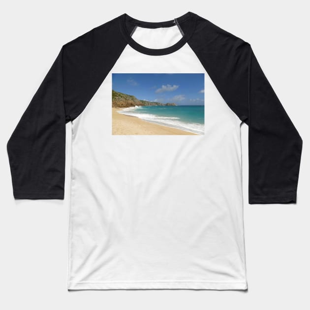 Porthcurno, Cornwall Baseball T-Shirt by Chris Petty